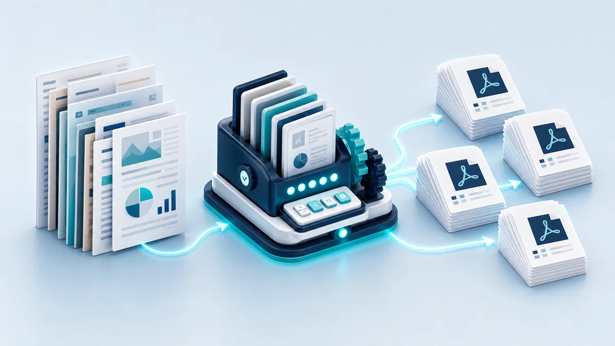 PDF Batch Processor 3D workflow visualization
