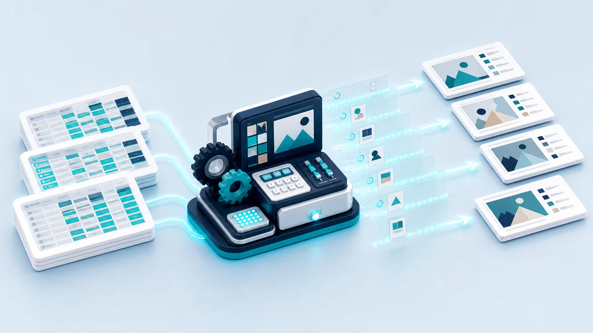 Data Merge Studio 3D workflow visualization